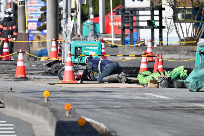 埼玉県八潮市の道路陥没現場